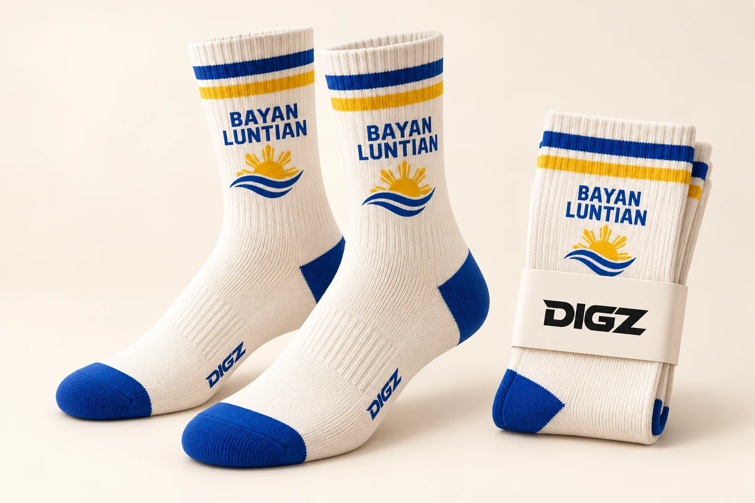 DIGZ Community classic stripe sock concept for fictional BAYAN LUNTIAN