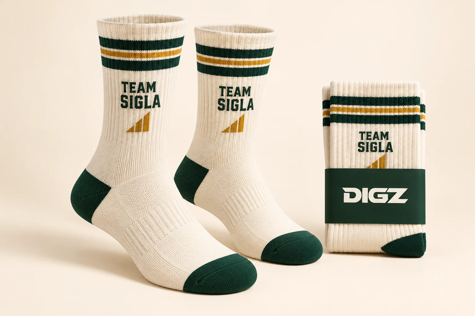 DIGZ Campaign Teams classic stripe sock concept for fictional TEAM SIGLA